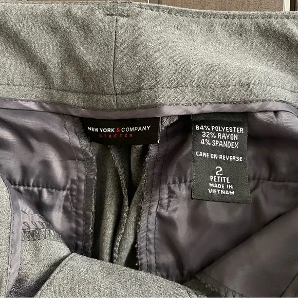 NEW YORK & COMPANY STRETCH PETITE MID-RISE CUFFED WIDE-LEG BOOTCUT DRESS PANTS!! - Picture 9 of 10